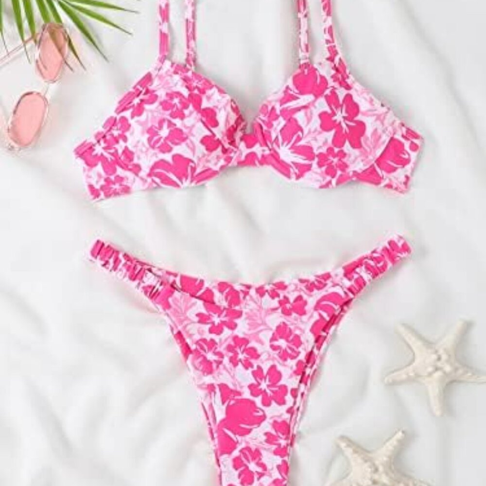 SHEIN - Floral 2-Piece Push-Up Bikini Size Small